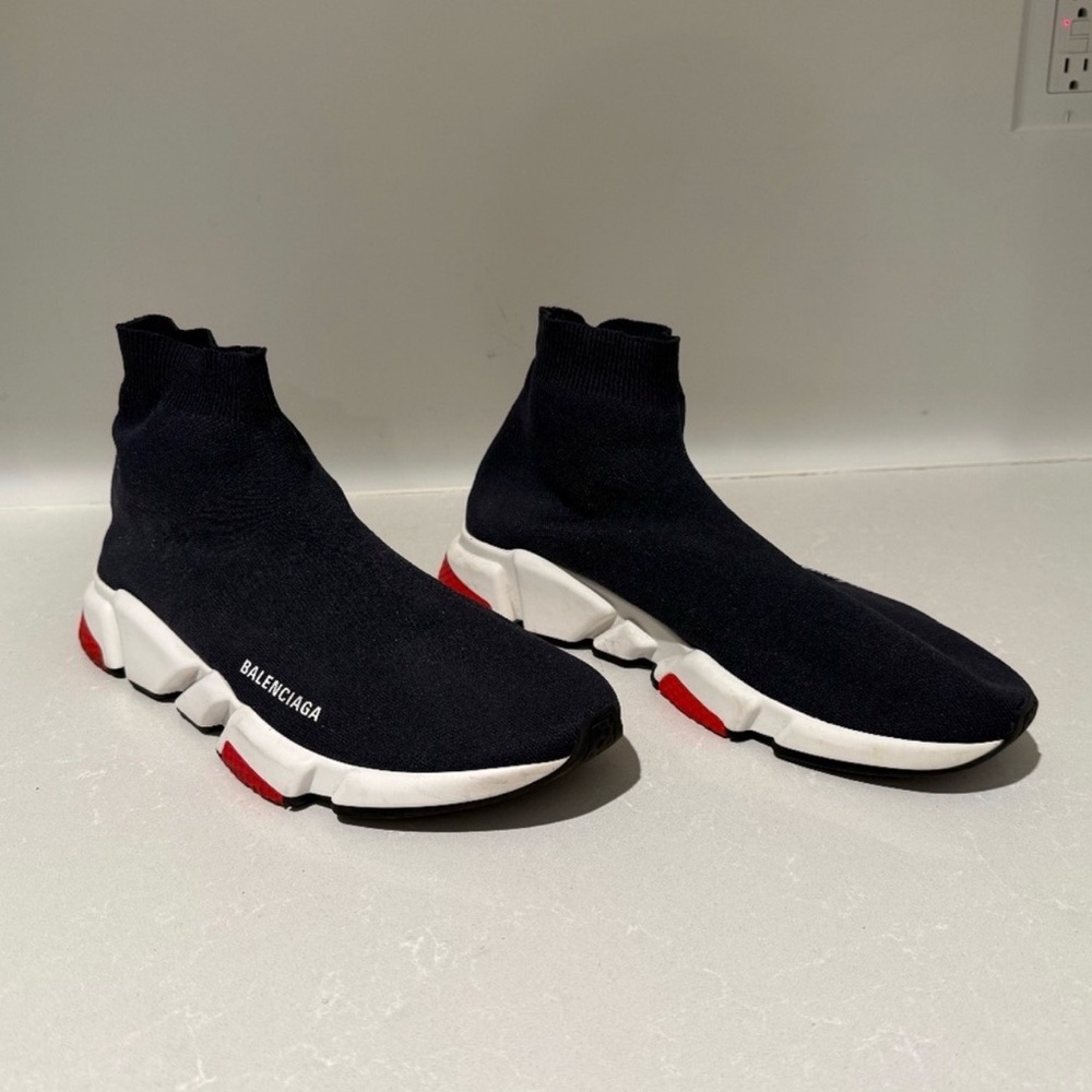 Balenciaga black  and White Sock Sneaker